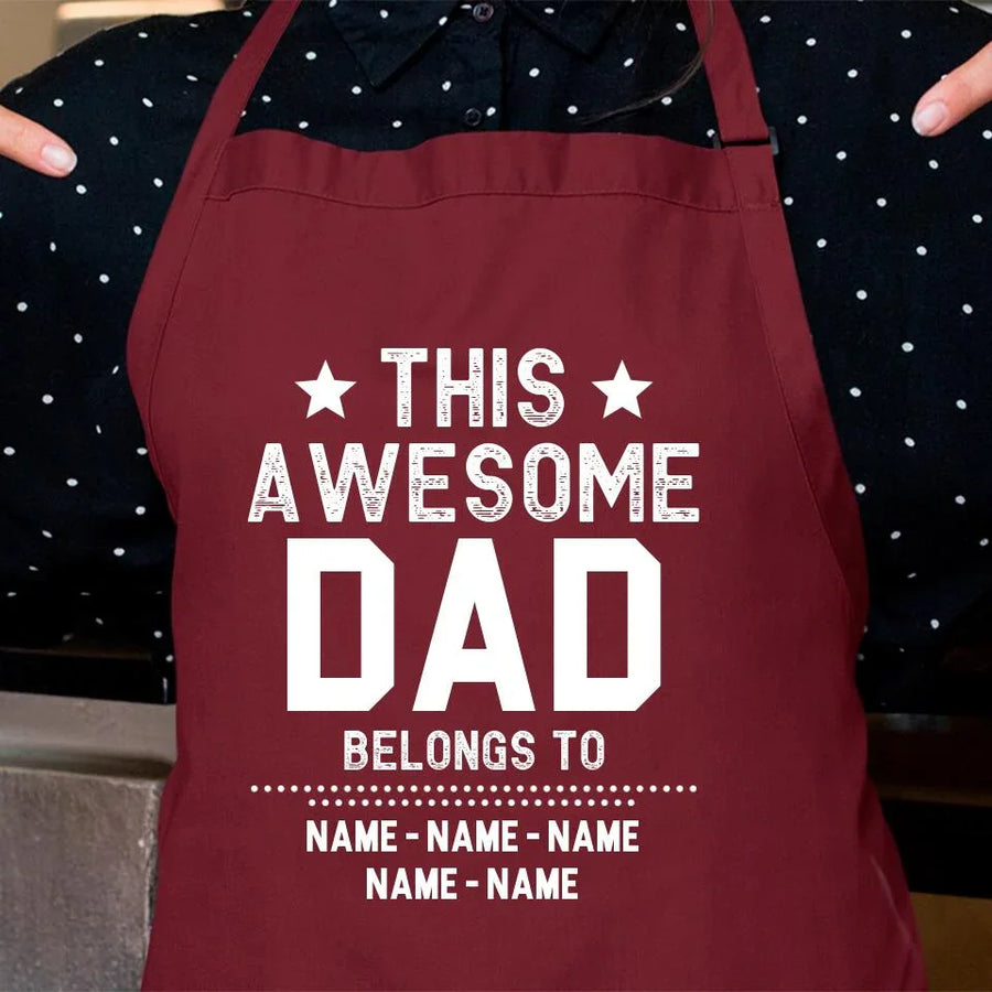 This Awesome Dad Belongs To Personalized Apron