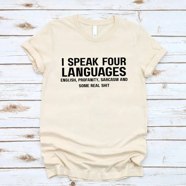 I Speak  Four Language Short Sleeve T-shirt