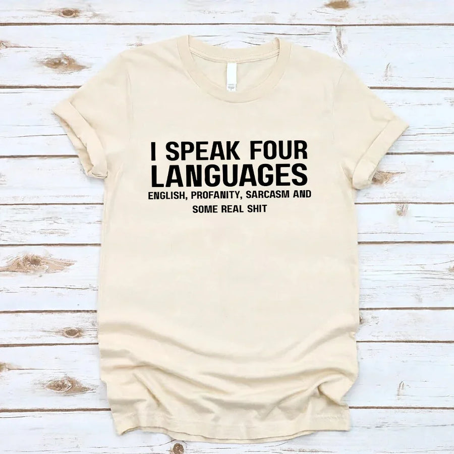 I Speak  Four Language Short Sleeve T-shirt