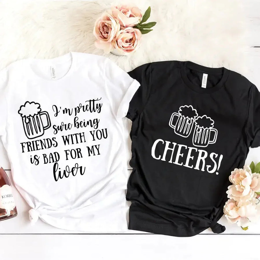 Raising Glasses, Risking Livers Couples Tee Bundle