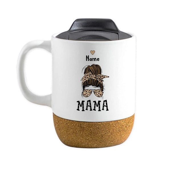Customizer - Mama And Kids (Messy Hair) Personalized Cork Mug