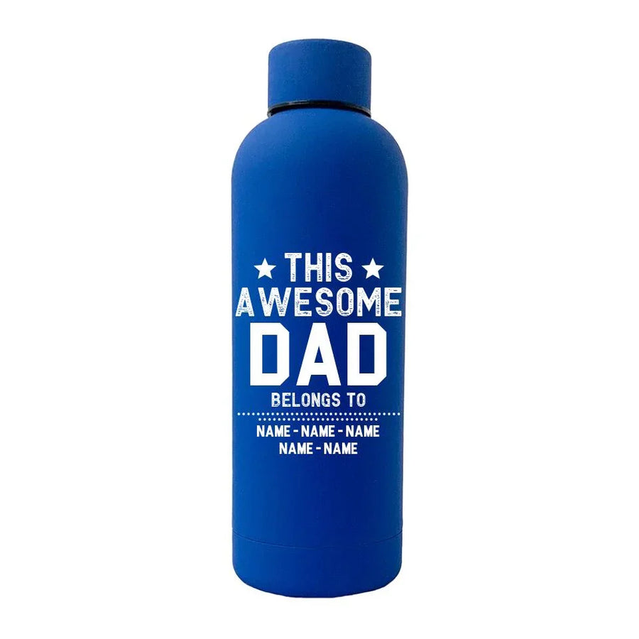 Customizer - This Awesome Dad Belongs To Personalized Rubber Bottle