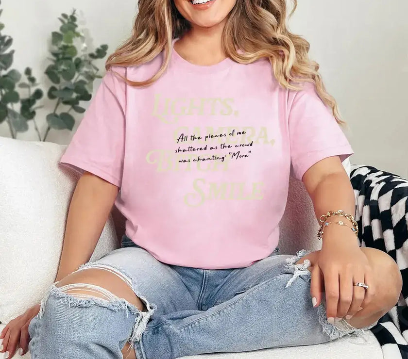 Lights Camera Bitch Smile T-shirt