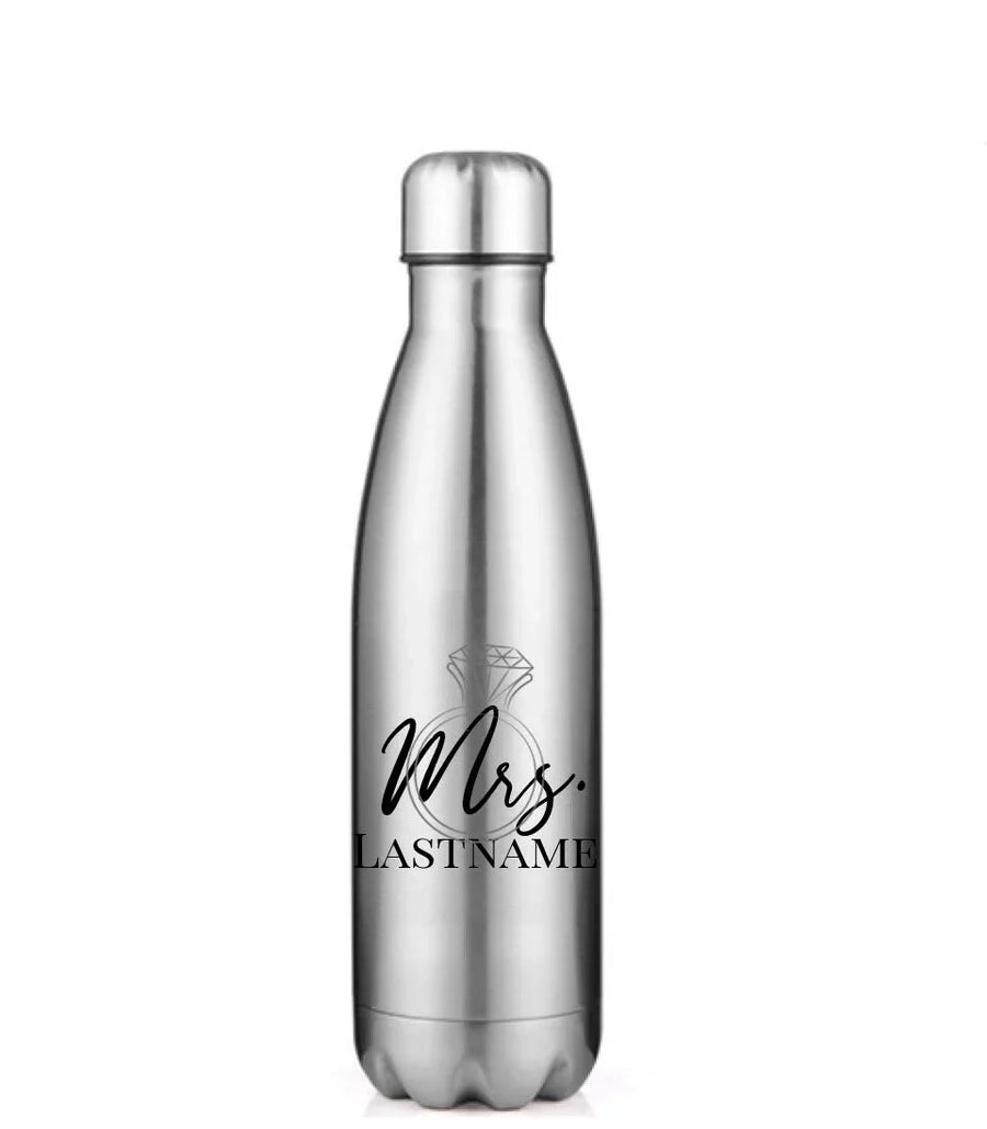 Customizer - Mrs With Ring Personalized 17oz Water Bottle