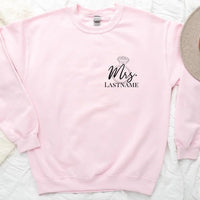 Custom Mrs Crewneck with Ring Shirts – Personalized Bride Gift for Wedding Tees