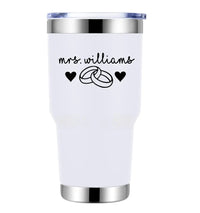 Customizer - Mrs Personalized With Rings Tumbler