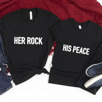 His Peace & Her Rock Couples Tee Bundle