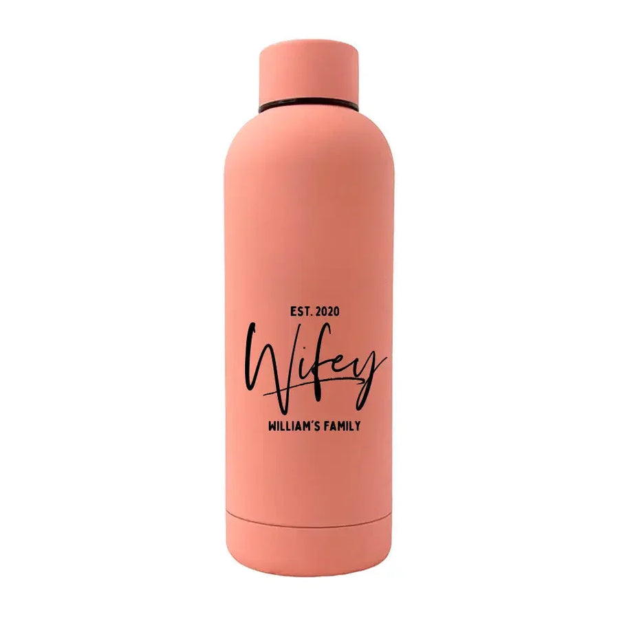 Customizer - Wifey Hubby Established Personalized 17oz Rubber Bottle