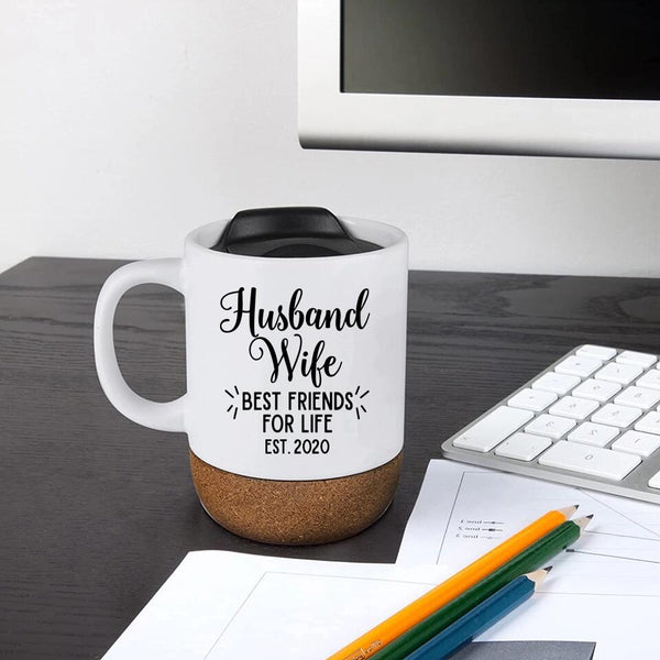 Customizer - Husband Wife Besties Personalized Cork Mug