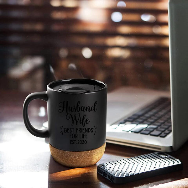 Customizer - Husband Wife Besties Personalized Cork Mug