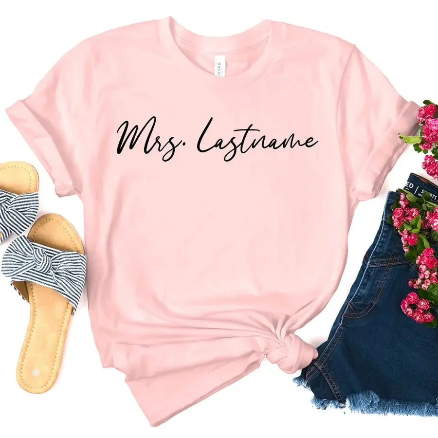 Mrs. Personalized Last Name Crewneck Top TEST