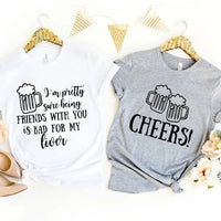 Raising Glasses, Risking Livers Couples Tee Bundle