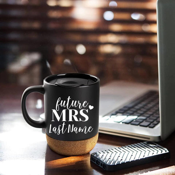 Customizer - Future Mrs & Mr Personalized Black Cork Mug