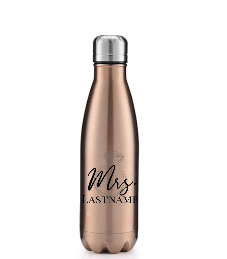 Customizer - Mrs With Ring Personalized 17oz Water Bottle