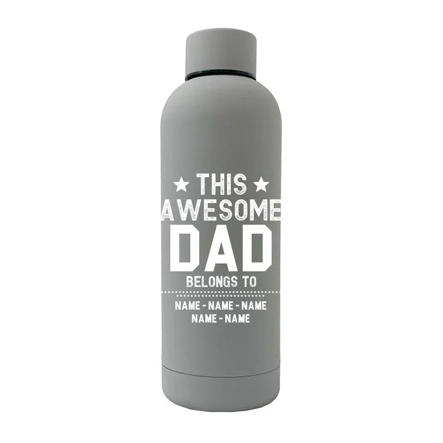 Customizer - This Awesome Dad Belongs To Personalized Rubber Bottle