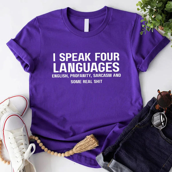 I Speak  Four Language Short Sleeve T-shirt