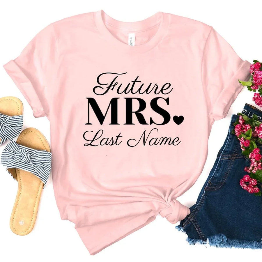 Mrs. Last Name Personalized Tees