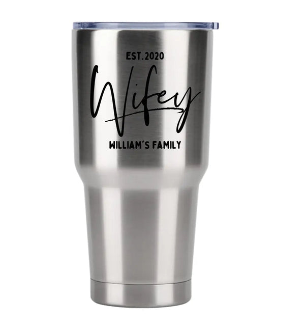 Customizer - Wifey Hubby Established Personalized Tumbler