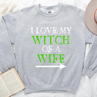 Witch of a Wife and Monster of a Husband Couples Sweatshirts