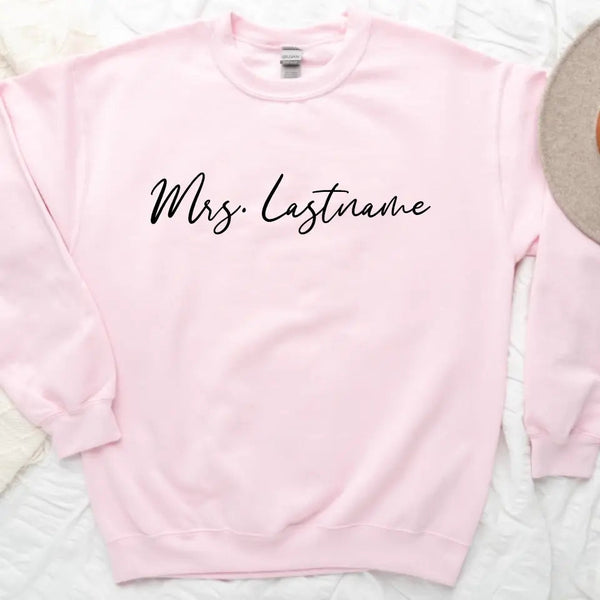 Mrs. Personalized Last Name Crewneck Top TEST