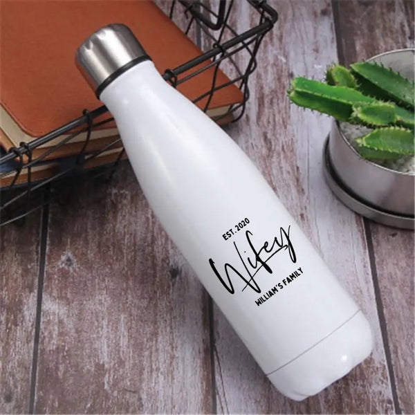 Customizer - Wifey Hubby Established Personalized 17oz Water Bottle