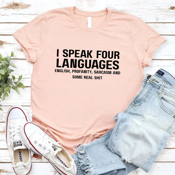 I Speak  Four Language Short Sleeve T-shirt