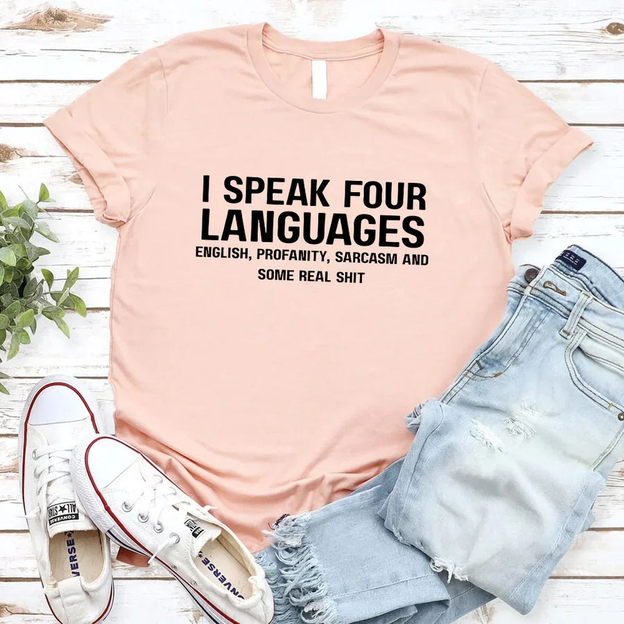 I Speak  Four Language Short Sleeve T-shirt