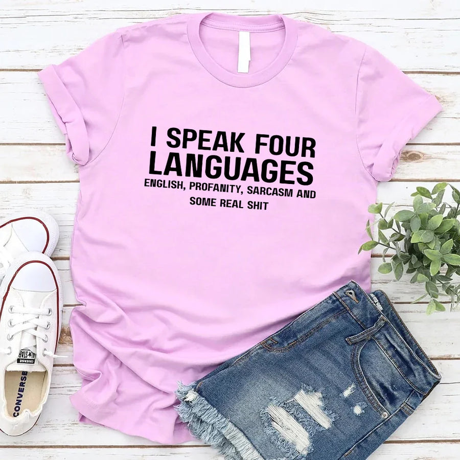 I Speak  Four Language Short Sleeve T-shirt