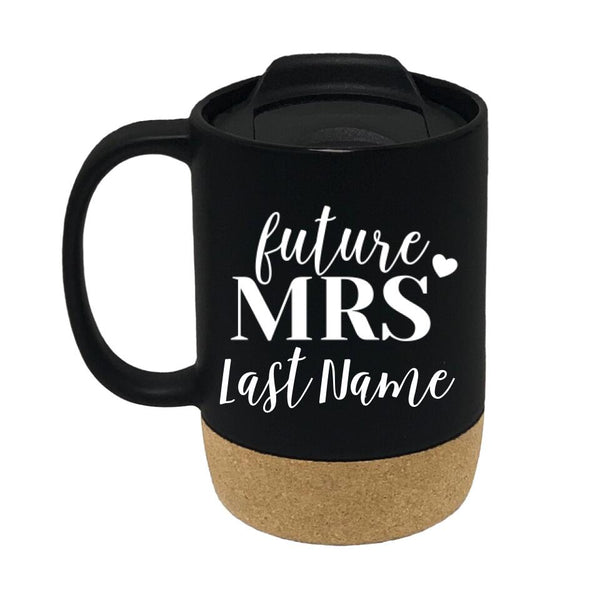 Customizer - Future Mrs & Mr Personalized Black Cork Mug