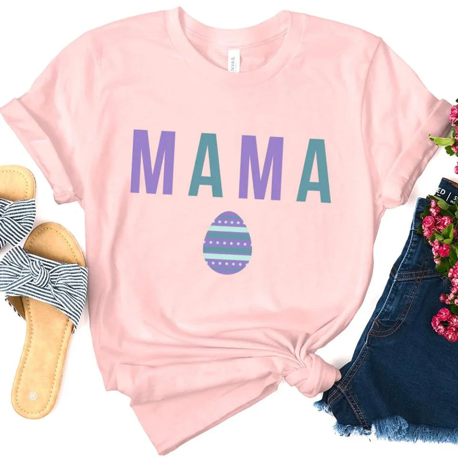 Customizer - Mama Mini Easter Egg Tee - Mom And Daughter Easter Tee