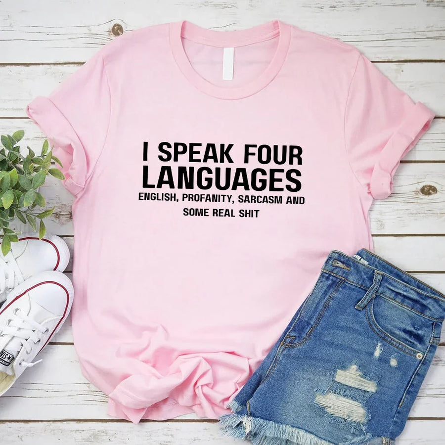 I Speak  Four Language Short Sleeve T-shirt