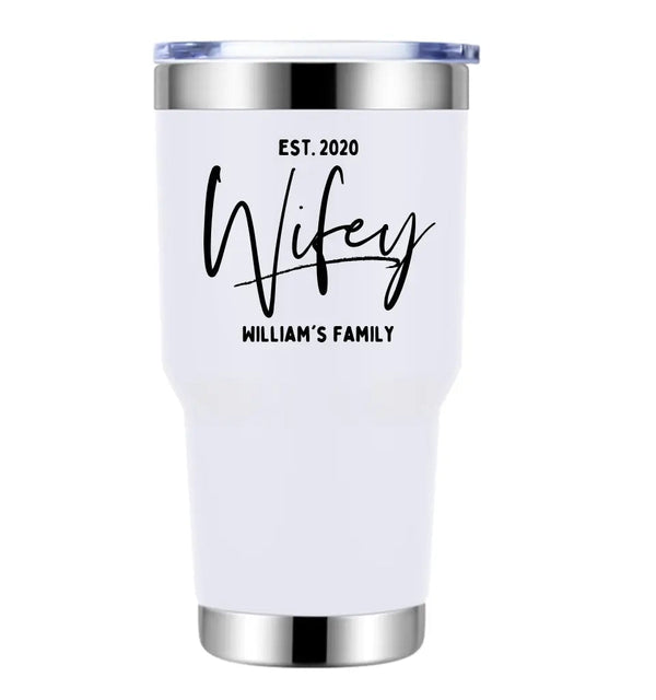 Customizer - Wifey Hubby Established Personalized Tumbler