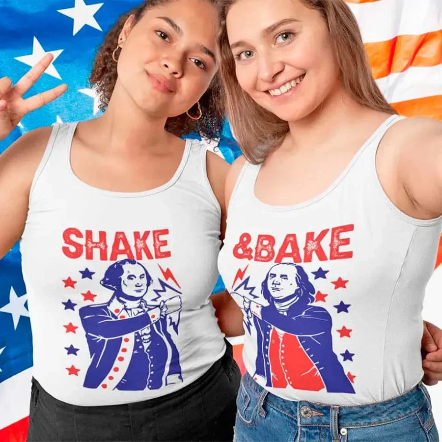The Presidents Shake And Bake Matching 4th Of July Tank Top