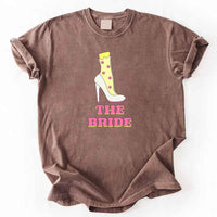 May include Espresso Team Bride & The Bride Bachelorette Party Matching T-Shirts, featuring "Team Bride" and "The Bride" designs in soft cotton fabric, perfect for pre-wedding celebrations and group photos.