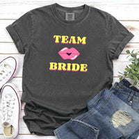 May include Pepper Team Bride & The Bride Bachelorette Party Matching T-Shirts, featuring "Team Bride" and "The Bride" designs in soft cotton fabric, perfect for pre-wedding celebrations and group photos.