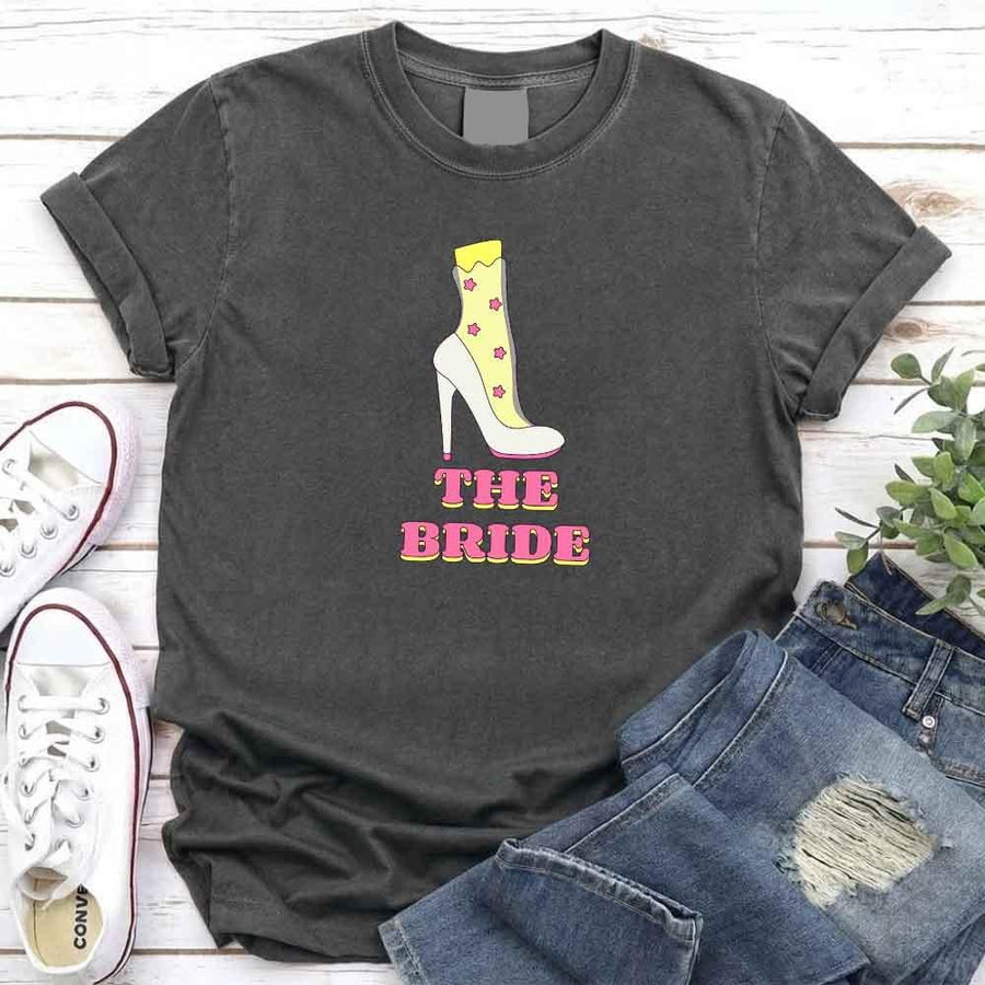 May include Pepper Team Bride & The Bride Bachelorette Party Matching T-Shirts, featuring "Team Bride" and "The Bride" designs in soft cotton fabric, perfect for pre-wedding celebrations and group photos.