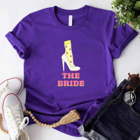 May include Team Purple Team Bride & The Bride Bachelorette Party Matching T-Shirts, featuring "Team Bride" and "The Bride" designs in soft cotton fabric, perfect for pre-wedding celebrations and group photos.