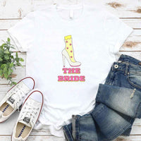 May include White Team Bride & The Bride Bachelorette Party Matching T-Shirts, featuring "Team Bride" and "The Bride" designs in soft cotton fabric, perfect for pre-wedding celebrations and group photos.
