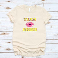May include Team Cream Bride & The Bride Bachelorette Party Matching T-Shirts, featuring "Team Bride" and "The Bride" designs in soft cotton fabric, perfect for pre-wedding celebrations and group photos.