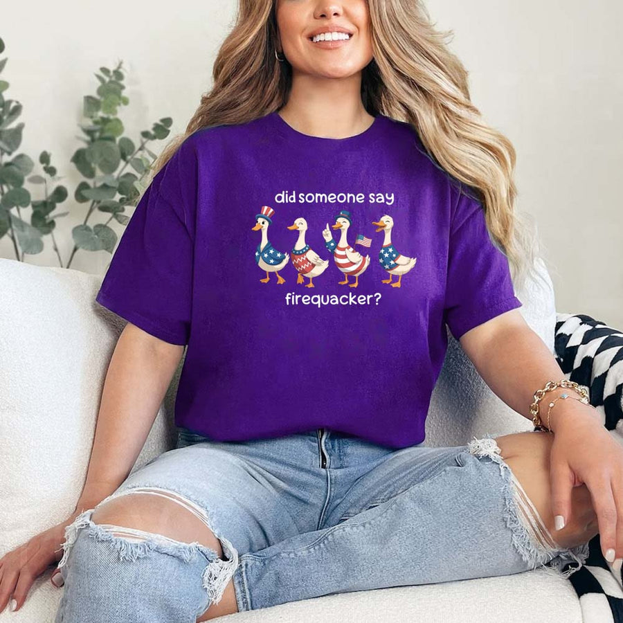 Firequacker Goose Patriotic Tee – Unique Funny 4th of July Shirt for Independence Day