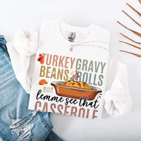 Turkey Gravy Beans & Rolls Sweatshirt – Funny Thanksgiving Casserole Crewneck