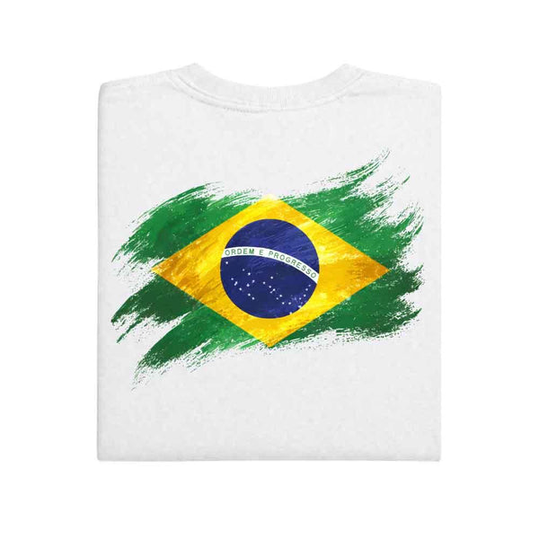 May include a person wearing a White Brazil 2026 World Cup "Countries" T-Shirt – Soccer Fan Graphic Tee featuring bold soccer countries graphic and relaxed fit.
