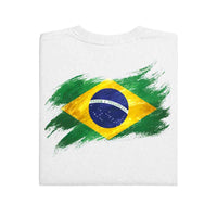 May include a person wearing a White Brazil 2026 World Cup "Countries" T-Shirt – Soccer Fan Graphic Tee featuring bold soccer countries graphic and relaxed fit.