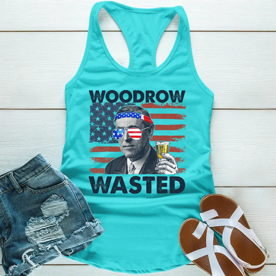 Get party-ready this Independence Day with the Woodrow Wasted tank – a funny patriotic top for summer fun.
Tahiti Blue