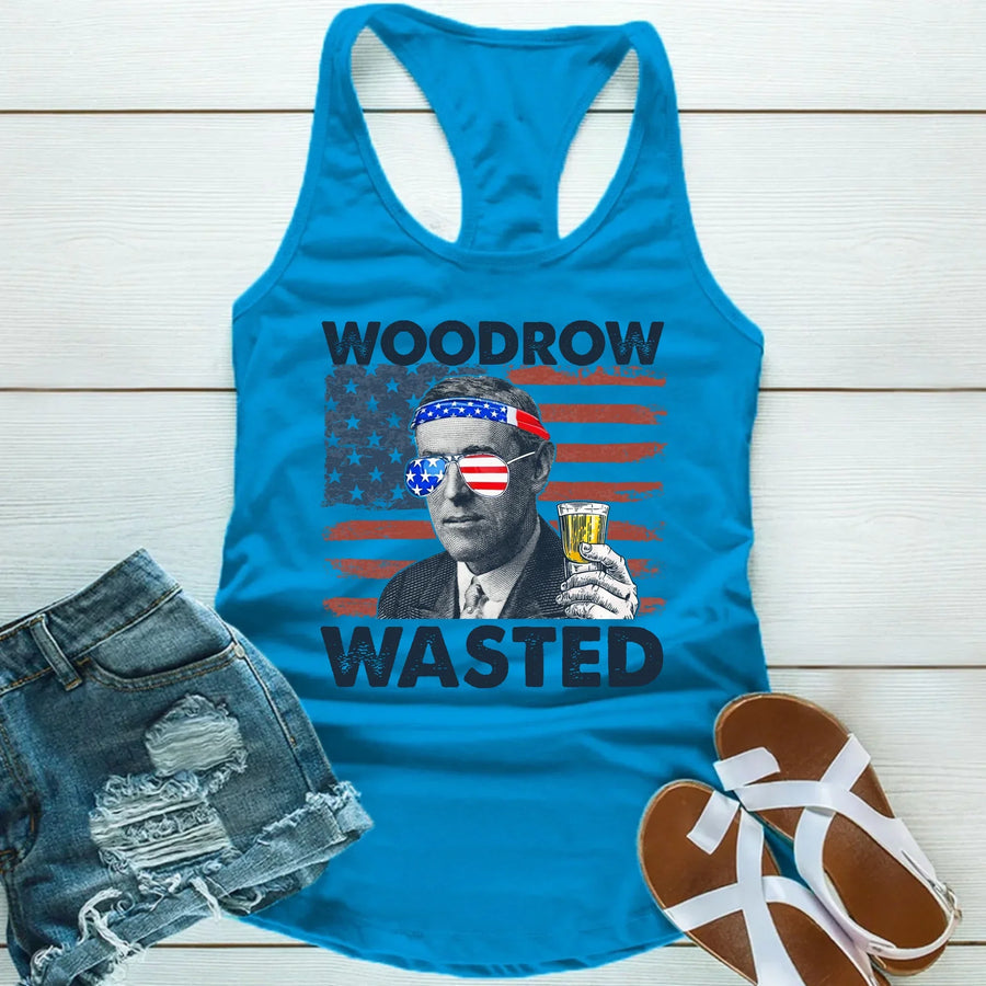 Get party-ready this Independence Day with the Woodrow Wasted tank – a funny patriotic top for summer fun.
Turquoise