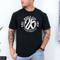 May include a person wearing a Black colored 2026 World Cup T-shirt featuring bold soccer graphic and relaxed fit.