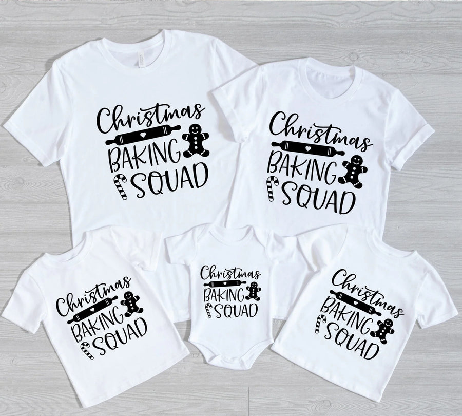 Christmas Baking Squad White/Black Toddler Tee