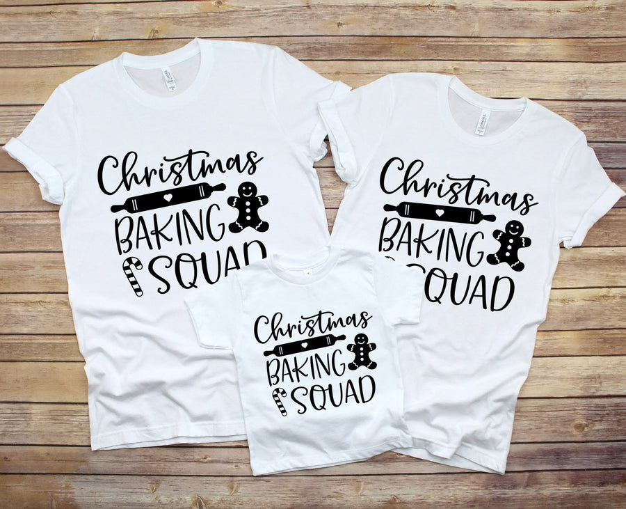 Christmas Baking Squad White/Black Toddler Tee