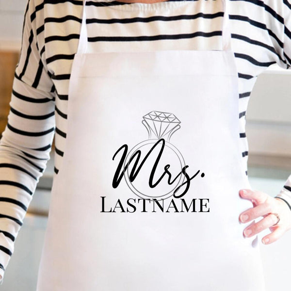 Mrs With Ring Personalized Apron