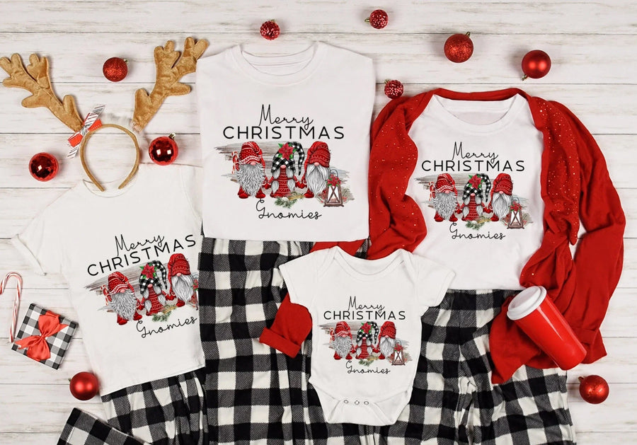 Gnome Family Christmas Tee